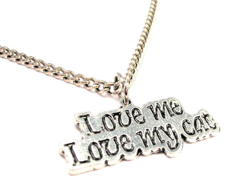 Love Me Love My Cat Single Charm Necklace