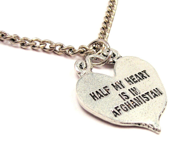 Half My Heart Is In Afghanistan Single Charm Necklace