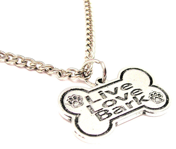 Live Love Bark Single Charm Necklace