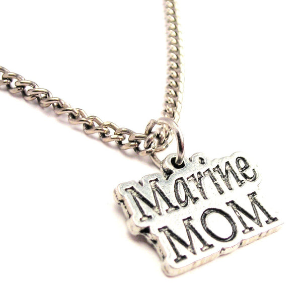 Marine Mom Single Charm Necklace