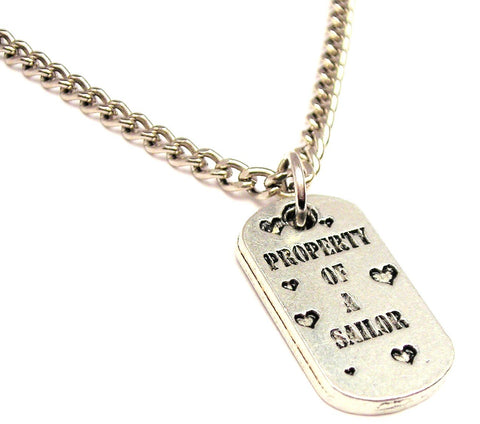 Property Of A Sailor Single Charm Necklace