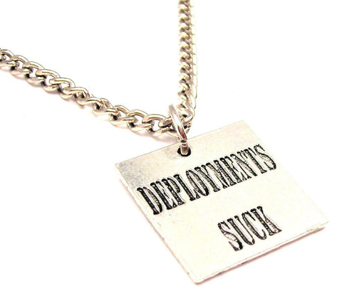 Deployments Suck Single Charm Necklace