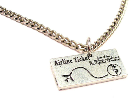 Airline Ticket Single Charm Necklace