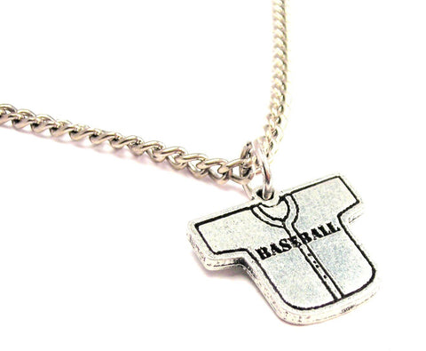 Baseball Jersey Single Charm Necklace