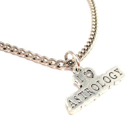 I Love Astrology Single Charm Necklace