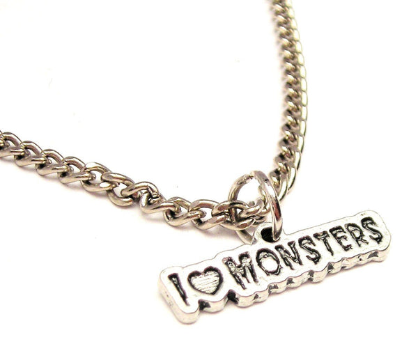 I Love Monsters Single Charm Necklace