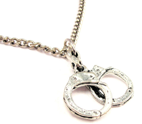 Large Handcuffs Single Charm Necklace