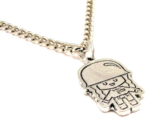 Little Soldier Girl Single Charm Necklace