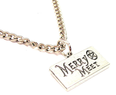 Merry Meet With Pentacle Single Charm Necklace