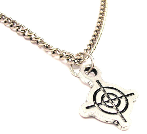 Crosshairs Single Charm Necklace