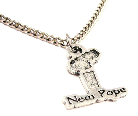 New Pope Smoke Stack Single Charm Necklace