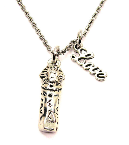 Sarcophagus 20" Chain Necklace With Cursive Love Accent