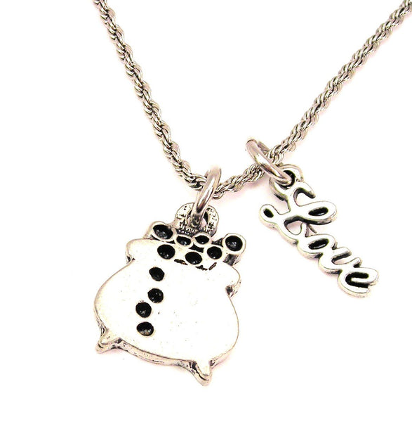 Bubbling Cauldron 20" Chain Necklace With Cursive Love Accent