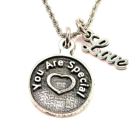 You Are Special 20" Chain Necklace With Cursive Love Accent