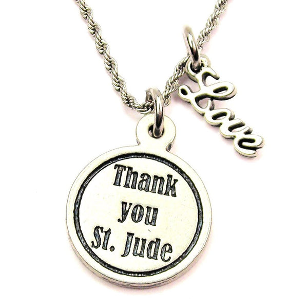 Thank You St. Jude 20" Chain Necklace With Cursive Love Accent