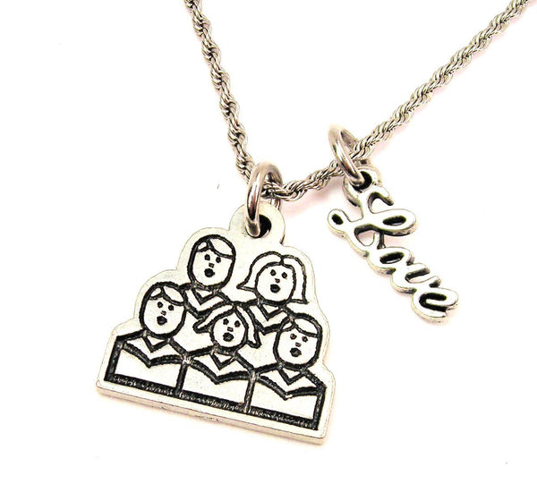 Choir Singers 20" Chain Necklace With Cursive Love Accent