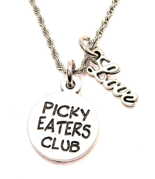 Picky Eaters Club 20" Chain Necklace With Cursive Love Accent