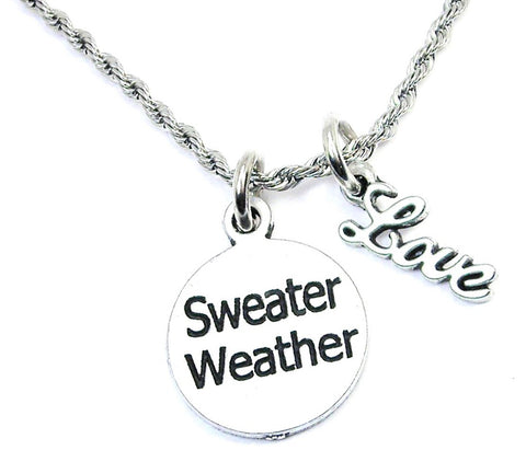 Sweater Weather 20" Rope Necklace With Love