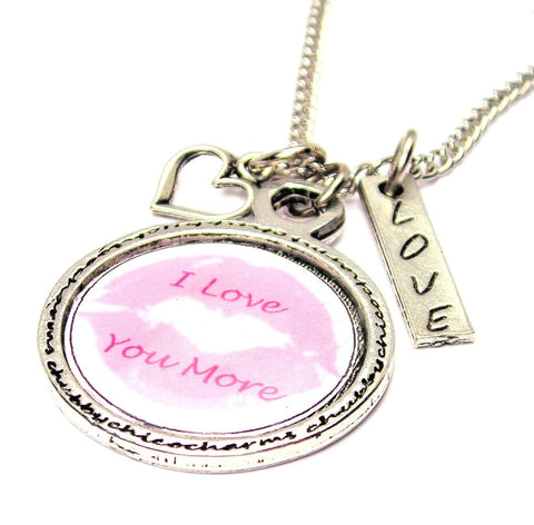 I Love You More Framed Resin Necklace