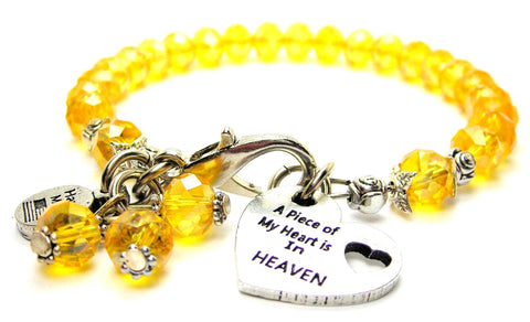 A Piece Of My Heart Is In Heaven Splash Of Color Crystal Bracelet