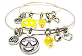 EMOJI JEWELRY, EMOJI BANGLE, ADULT AND CHILD BANGLE SET, CHILD EXPANDABLE BANGLE