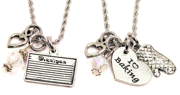 Recipes And Baking Set Of 2 Rope Chain Necklaces