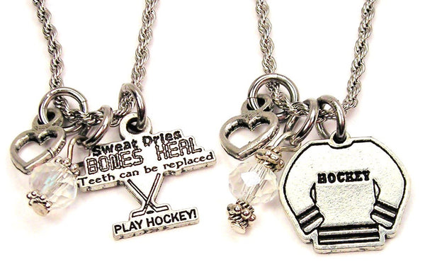 Hockey Fan Set Of 2 Rope Chain Necklaces