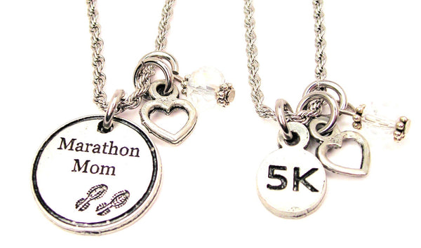 Marathon Mom Set Of 2 Rope Chain Necklaces