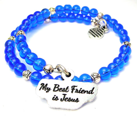 My Best Friend Is Jesus Catalog Delicate Glass Wrap - Sapphire