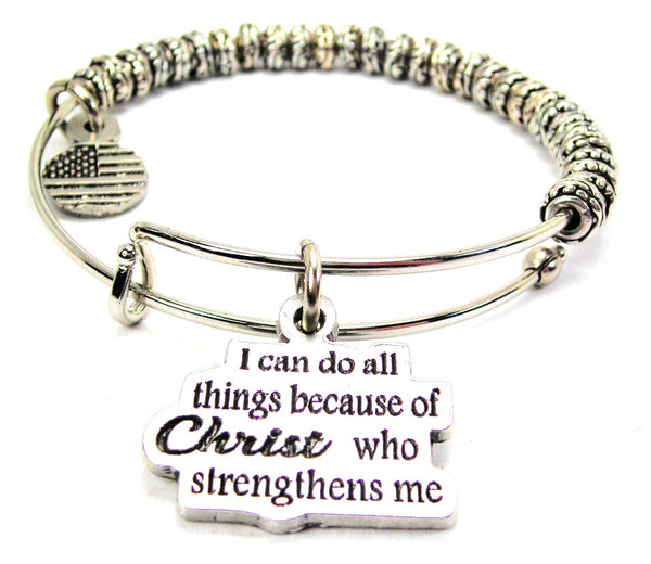 Christ Strength Catalog Metal Beaded Bangle