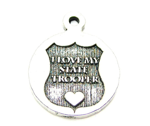 I Love My State Trooper Genuine American Pewter Charm