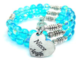 Niece Heart Sea Siren Ocean Glass Wrap Bracelet