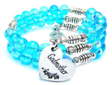 Godmother Heart Sea Siren Ocean Glass Wrap Bracelet