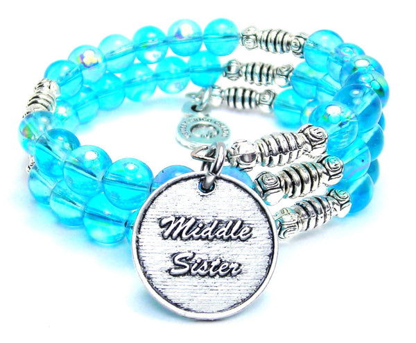 Middle Sister Sea Siren Ocean Glass Wrap Bracelet