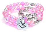 John 3:16 Sea Siren Ocean Glass Wrap Bracelet