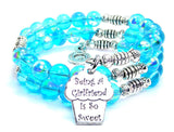 Being A Girlfriend Is So Sweet Sea Siren Ocean Glass Wrap Bracelet