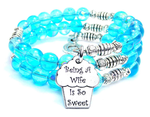 Being A Wife Is So Sweet Sea Siren Ocean Glass Wrap Bracelet