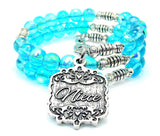 Niece Victorian Scroll Sea Siren Ocean Glass Wrap Bracelet