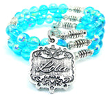 Lola Victorian Scroll Sea Siren Ocean Glass Wrap Bracelet