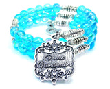 Great Grandmother Victorian Scroll Sea Siren Ocean Glass Wrap Bracelet