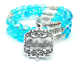 Godmother Victorian Scroll Sea Siren Ocean Glass Wrap Bracelet