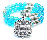 Grandma Victorian Scroll Sea Siren Ocean Glass Wrap Bracelet