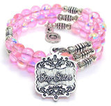 Step Sister Victorian Scroll Sea Siren Ocean Glass Wrap Bracelet