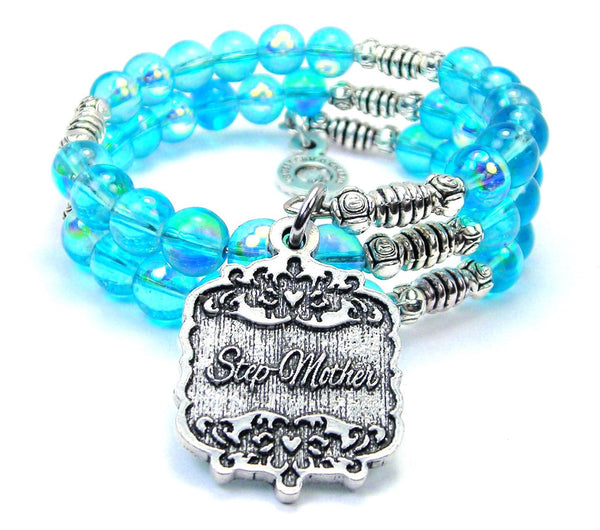 Step Mother Victorian Scroll Sea Siren Ocean Glass Wrap Bracelet