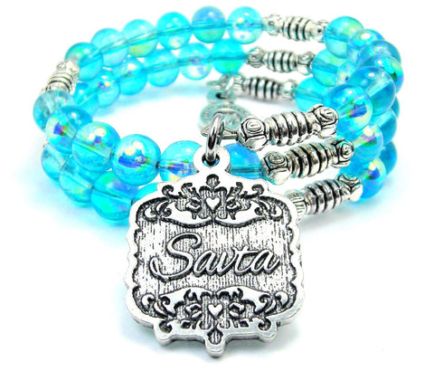 Savta Victorian Scroll Sea Siren Ocean Glass Wrap Bracelet