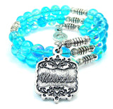 Mother In Law Victorian Scroll Sea Siren Ocean Glass Wrap Bracelet