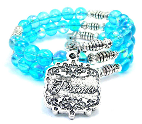 Prima Victorian Scroll Sea Siren Ocean Glass Wrap Bracelet