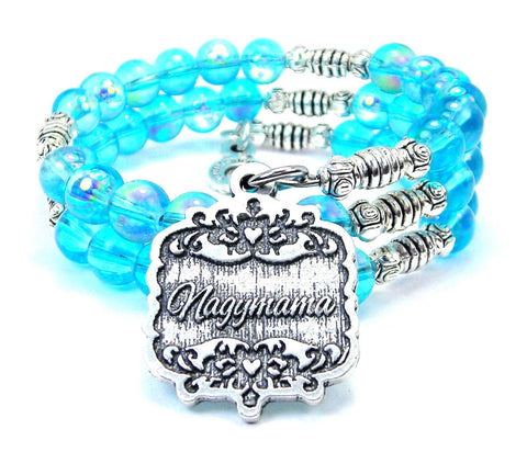 Nagymama Victorian Scroll Sea Siren Ocean Glass Wrap Bracelet