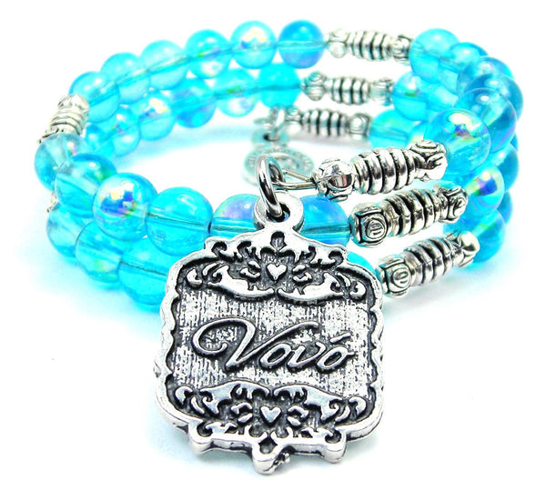 Vovo Victorian Scroll Sea Siren Ocean Glass Wrap Bracelet