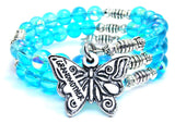 Grandmother Butterfly Sea Siren Ocean Glass Wrap Bracelet